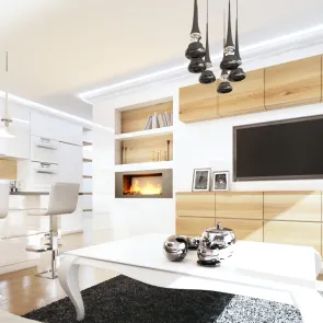 apartament z biokominkiem  