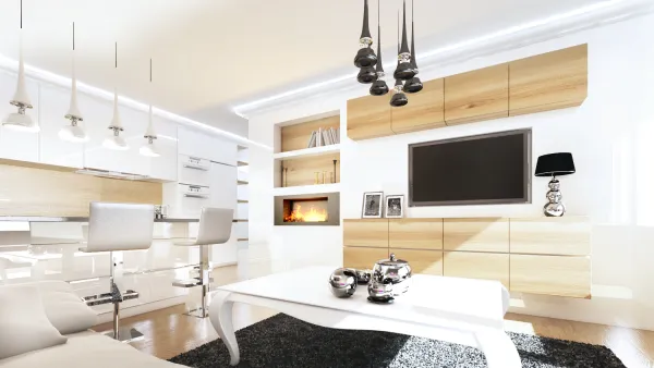 apartament z biokominkiem  