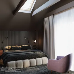 dom w ciemnych kolorach  