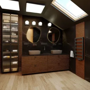 dom w ciemnych kolorach  