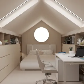 sypialnia i gabinet z sypialna na poddaszu  